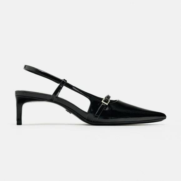 ZARA BUCKLED STRAP SLINGBACK SHOES - Picture 3 of 5